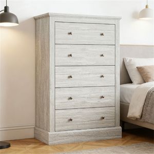 Commode de rangement marron pour salon avec tiroirs et fonctionnalités de table de chevet - Product Image 1