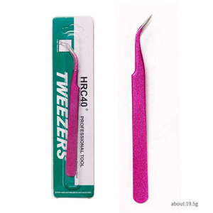 Pince à épiler professionnelle Kaamir courbée pour extensions de cils, anti-magnétique, en acier inoxydable, pointe lisse, 10 mm de longueur, outil d'isolation - Product Image 1