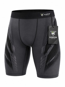 Compression Shorts Running Gym Workout Wear Reasonable Men's Solid Casual Athletic Base Layer Stretch Fabric Breathable - Product Image 1