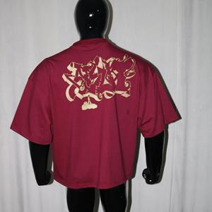 <b>Maroon</b> Color T shirt oversized fitting American sizing 250 GSM Custom made 100% cotton Custom logo puff print URBAN PRODUCTIONS - Product Image 5