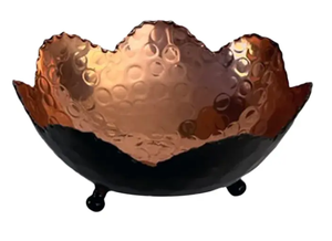 Bol de pédicure en cuivre martelé pour spa, traitement cosmétique des pieds et des ongles - Product Image 3