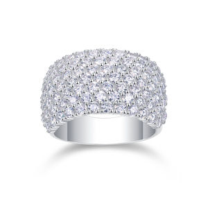 Anillo de Plata de Ley 925 original personalizado, anillo de boda de oro blanco de 14K, anillo de diamante de moissanita de corte redondo para mujer - Product Image 4