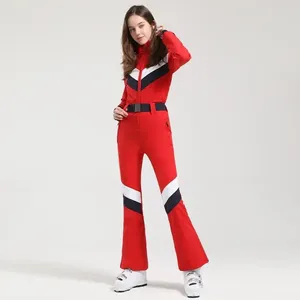 <b>Waterproof</b> One Piece Women's Ski Suit Slim Fit <b>Snowsuit</b> Breathable Winter Jumpsuit Windproof Snowboarding Coverall Outdoor Wear - Product Image 3