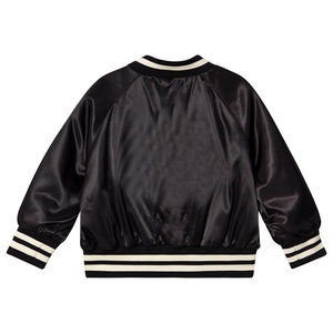 Custom Blank Embroidery High Street Winter Canvas College Varsity <b>Baseball</b> <b>Bomber</b> <b>Jacket</b> Men's Satin Front - Product Image 2
