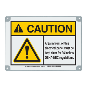 Panneau de signalisation Brady ToughWash OSHA-NEC pour les zones de sécurité industrielle - Product Image 2