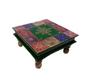 Handcrafted Wooden Chowki Traditional <b>Mandir</b> Furniture From Rajasthan for Prayer Decor - Product Image 2