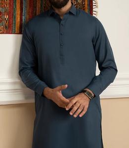 Traje Salwar Kameez Azul Marino Liso, Étnico, Tradicional, Personalizado, Conjunto de 2 Piezas, Vestido Transpirable de Corte Regular para Fiestas y Actividades al Aire Libre - Product Image 4