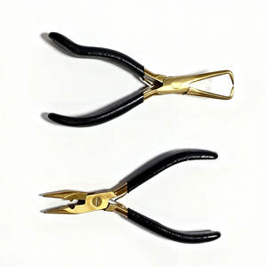 Juego de Pinzas Profesionales para Extensiones de Cabello con Acabado Dorado, Herramientas de Instalación y Remoción con Estuche, Uso en Salón, Precio de Fábrica OEM - Product Image 1