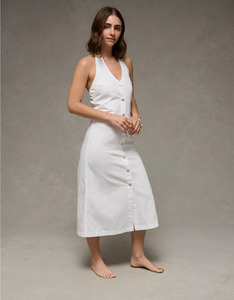 เดรสยีนส์เอวสูงแบบผูกคอ AE - Product Image 1