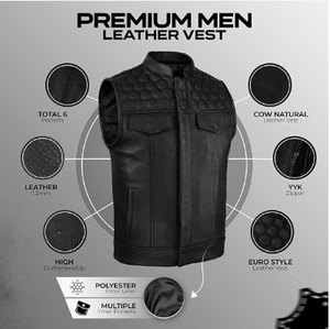 Gilet de moto punk pour homme 100 % polyester anti-plis séchage rapide sans manches pour l'extérieur et la conduite hivernale - Product Image 5