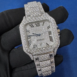 Montre automatique BOJ CATie.R003 Roman VVS Diamonds Luxurious Glass Alloy Stainless Steel Fully Iced Moissanite Movement Automatic 41MM - Product Image 1