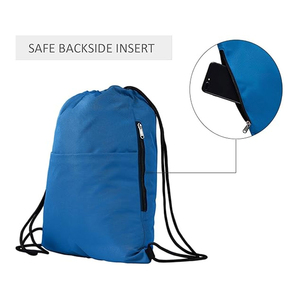 Storage Bag Durable Reusable Shopping Bag Unisex <b>Drawstring</b> <b>Backpack</b> With Front Pocket For Men Women Kids - Product Image 3