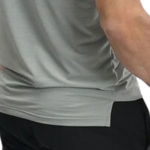 Camiseta de Algodón Gris para Hombre, Manga Corta, Corte Ajustado, Cuello Redondo, Informal, con Logotipo Personalizado, Fabricante OEM, Ropa Deportiva - Product Image 4
