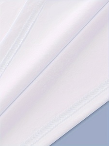 Mens <b>White</b> <b>V</b>-<b>Neck</b> 100% Polyester Slim Fit Short Sleeve Breathable Jersey Knit Casual Solid Color Front Logo Tee - Product Image 5