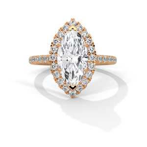 925 Silver Premium Design 14k Rose Gold Engagement Ring Classic Proposal Ring With Marquise Cut Moissanite Diamond <b>Wedding</b> Rinf - Product Image 1