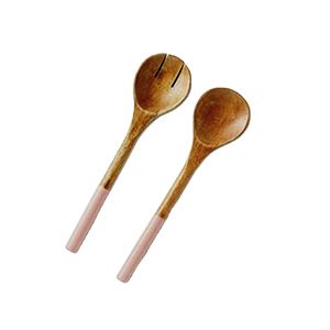 Servidores de Ensalada o Pinzas para Ensalada, Utensilios de Madera, Juego de Servidores de Ensalada de Madera Natural con 2 Espátulas, Utensilios Hechos a Mano Sostenibles - Product Image 1