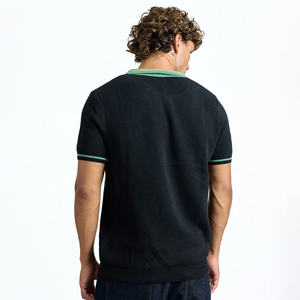 Polo homme élégant à manches courtes avec revers côtelé anti-boulochage, col rabattu – Fabricant de vêtements personnalisés - Product Image 2