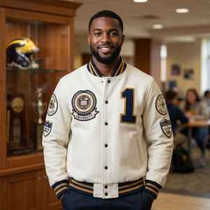 Veste de baseball personnalisée pour homme, veste varsity, broderie chenille, patchs, veste bomber, OEM, vente en gros - Product Image 2