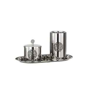 Quemador de incienso de cerámica de lujo con cubierta de cúpula metálica, quemador de incienso árabe Oud, soporte decorativo para fragancias del hogar - Product Image 3