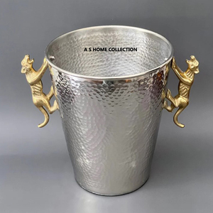Wholesale Designer Silver Color Aluminum Metal Decorative Barware Champagne Ice Bucket With Side Handles - Product Image 6