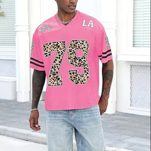 เสื้อยืดโอเวอร์ไซส์ลายกราฟิกสไตล์ Y2K คอวี สำหรับผู้หญิงและผู้ชาย เสื้อผ้าสตรีทแวร์ เสื้อฟุตบอล แฟชั่นทันสมัย - Product Image 1