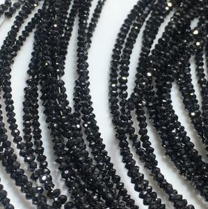 Black Diamond Uncut Loose Rondelle Shape <b>Stone</b> <b>Beads</b> Rough Polished - Product Image 3