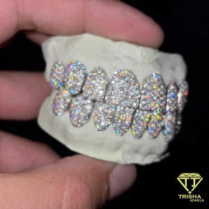 Diseño Personalizado de Grillz Dentales con Diamantes Moissanite VVS, Plata de Ley 925, Joyería de Lujo Estilo Hip Hop - Product Image 2