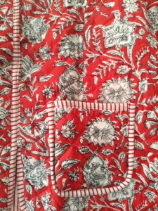 Handmade <b>Quilted</b> Cotton <b>Jacket</b>: Floral Reversible Indian Coat - Product Image 4