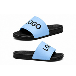 Sandales d'intérieur respirantes en EVA bleu ciel avec logo personnalisé pour hommes et femmes |   Sandales d'été antidérapantes à boucle |   Usine OEM ODM - Product Image 1