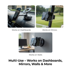 ขายส่ง MRGLAS OEM ที่ยึดโทรศัพท์มือถือในรถยนต์แบบแม่เหล็กปรับได้ 360 องศา พร้อมจุกดูดติดกระจกหน้ารถและคอนโซล - Product Image 2