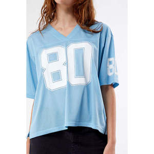 Custom Mesh Crop Top Jersey Breathable Sports T-Shirt Sublimation Print V-neck No Strap Unisex Streetwear <b>Athletic</b> American - Product Image 1
