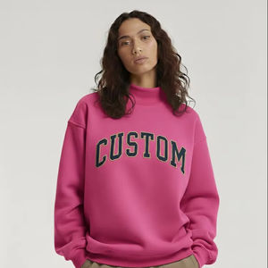 Sudadera de Manga Larga con Cuello Alto para Mujer, Temporada de Invierno, Bordado Frontal, Impresión Personalizada, Servicio OEM, Ligera y de Secado Rápido - Product Image 1