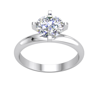 Divya Creations - Anillo de Compromiso para Mujer con Diamante Cultivado en Laboratorio de Alta Calidad, Plata 925 con Baño de Rodio, Corte Brillante de Lujo de 1 Quilate, Certificado IGI - Product Image 1