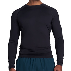 Haut de sport unisexe à manches longues, anti-UV, noir, séchage rapide, respirant, 180g polyester - Product Image 2