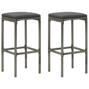 Ensemble de 2 tabourets de bar standard en acier gris - Product Image 1