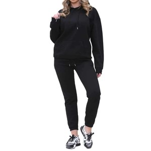 Conjunto deportivo de dos piezas con pantalones largos para estar en casa, personalizado con logotipo, unisex, para invierno, apto para embarazadas. - Product Image 3