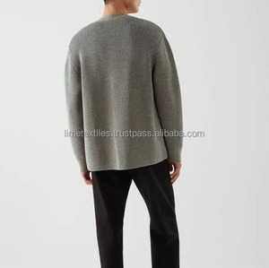 Cárdigan de Punto de Lana/Acrílico de Manga Larga, Color Sólido, Casual, para Otoño/Invierno, con Botones Cubiertos, para Hombre, de la Mejor Calidad, Nueva Llegada - Product Image 2