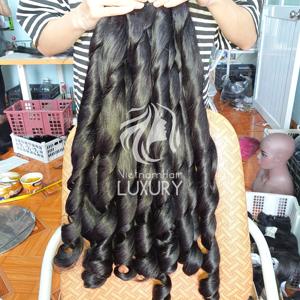 Extensión de cabello vietnamita 100% cabello humano Super doble dibujado hinchable 8-32 pulgadas Set 3 paquete y cierre o Frontal - Product Image 5