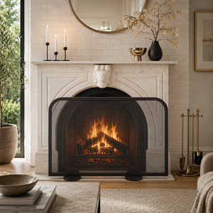 Malla Metálica Suave para Chimenea, Protector de Chispas Independiente, Resistente al Calor, Escudo Protector para Hogar, Diseño Contemporáneo - Product Image 1