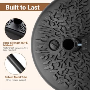 Base per Ombrellone da Patio Moderno Semicircolare, 55 libbre, Telaio in Acciaio con Riempimento Misto per Stabilità Sicura, Ideale per Palestra, Parco, Viaggi e Pioggia - Product Image 6