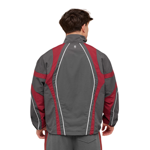 <b>Men</b> Oversized <b>Track</b> <b>Jacket</b> Contrast Panel Windbreaker Zip Up Sportswear Training Running Casual Streetwear Lightweight Coat - Product Image 2