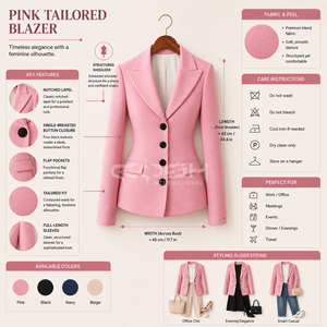 Blazer croisé uni Cosh International Greek Apparel pour femme, style luxe et élégant, idéal pour l'hiver, inspiré de la sororité Delta Sigma. - Product Image 6