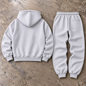 <b>Men's</b> Casual Light <b>Grey</b> Hooded Sweatshirt Front Pocket 100% Cotton Stonewashed Winter Oversized Breathable Design International - Product Image 2