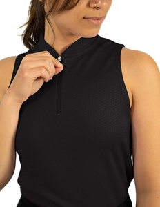 Shirt Slim Fit Casual Wear Private Label Supplier Custom Women Sleeveless Zip Up <b>Blouse</b> Summer Elegant Fashion Top Zipper Shirt - Product Image 3