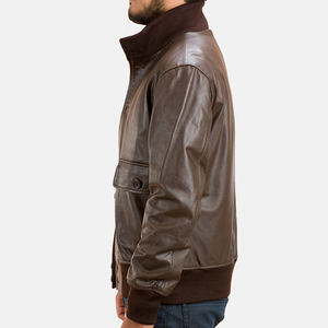 Veste en cuir de style vintage pour hommes de qualité supérieure Veste en cuir à la mode pour hommes fabriquée au Pakistan à des prix abordables - Product Image 4