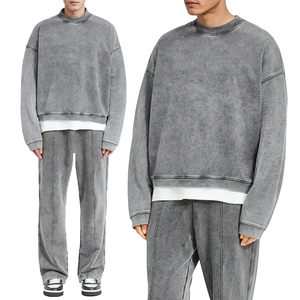 Conjunto de Sudadera con Capucha y Pantalones de Chándal de Invierno, Estilo Vintage, Antipelusas, Ropa Urbana de 2 Piezas, Unisex, con Logotipo Personalizado - Product Image 1