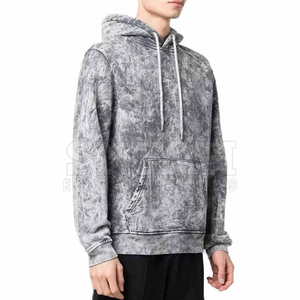 100% Cotton <b>French</b> Terry <b>Vintage</b> Hoodie Customize Best Quality Distressed Acid Wash Hoodie for Men - Product Image 1