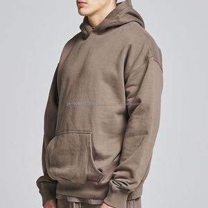 High Quality 100 Cotton Plain <b>Hoodies</b> Custom Logo <b>Men's</b> Hooded Jumper Unisex <b>Oversized</b> Pullover Blank Sweatshirts - Product Image 5