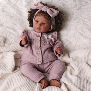 Poupées <span class=keywords><strong>reborn</strong></span> Babeside, fille africaine Callie, 20 pouces, corps souple, poupée réaliste faite à la main, poupées réalistes - Product Image 3
