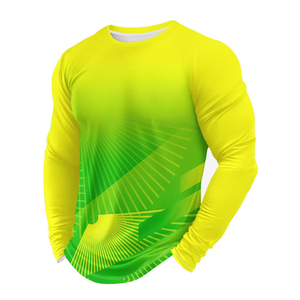 Camisetas de Manga Larga con Cuello en V para Hombre, Diseño Personalizado, Tallas Grandes, Transpirables, Antiencogimiento, Ecológicas, Corte Regular - Product Image 1